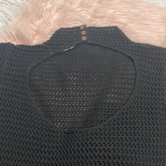 Free People FP Beach Bader Fauxchet Sweater Mini Dress Tunic in Black Size M - Picture 11 of 12